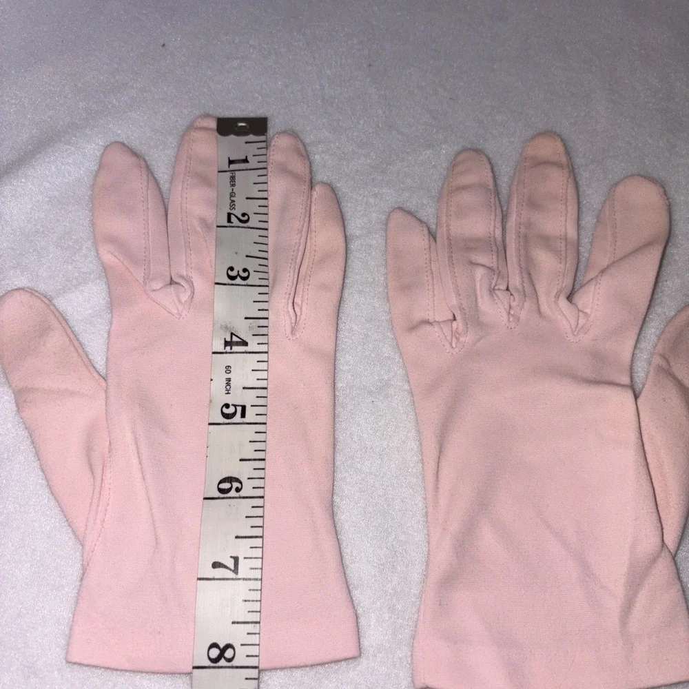 Women's Baby Pink Dress Gloves From The 1950 to‎ 1960's Wrist Length Gloves M